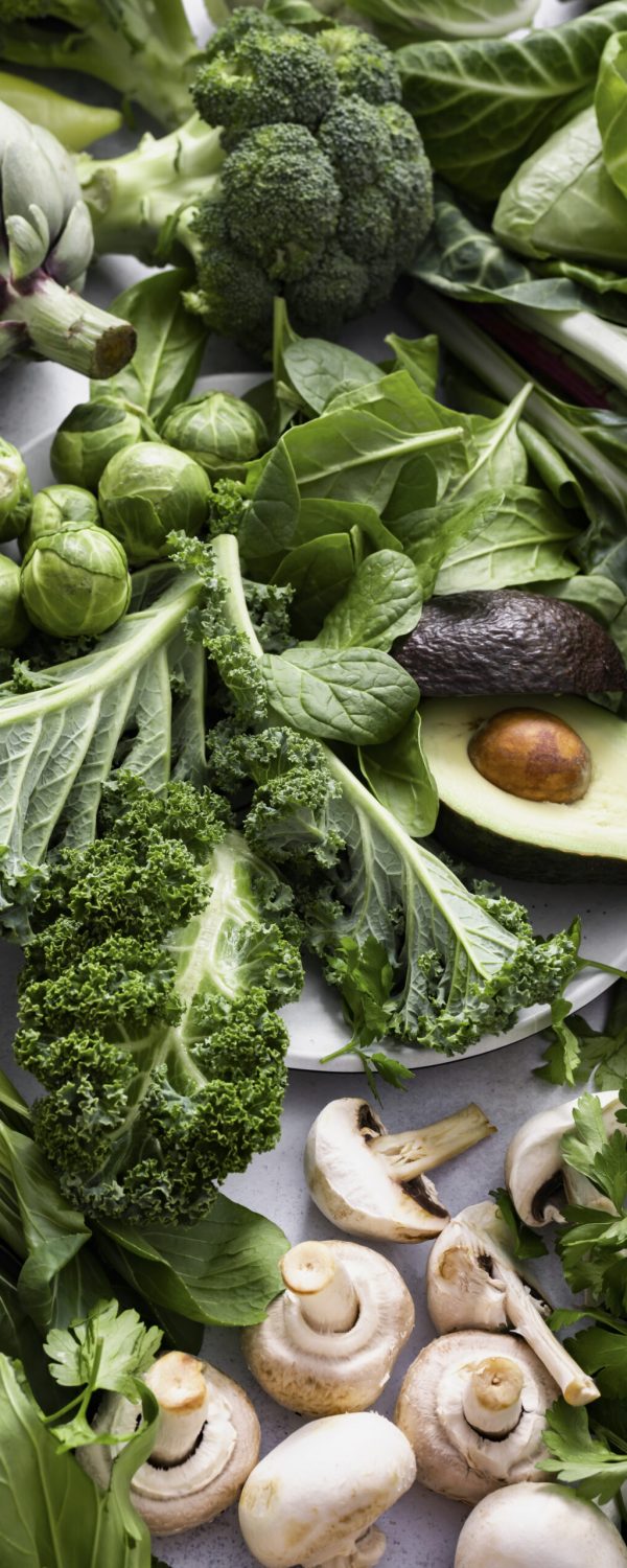 Green veggies flat lay healthy lifestyle