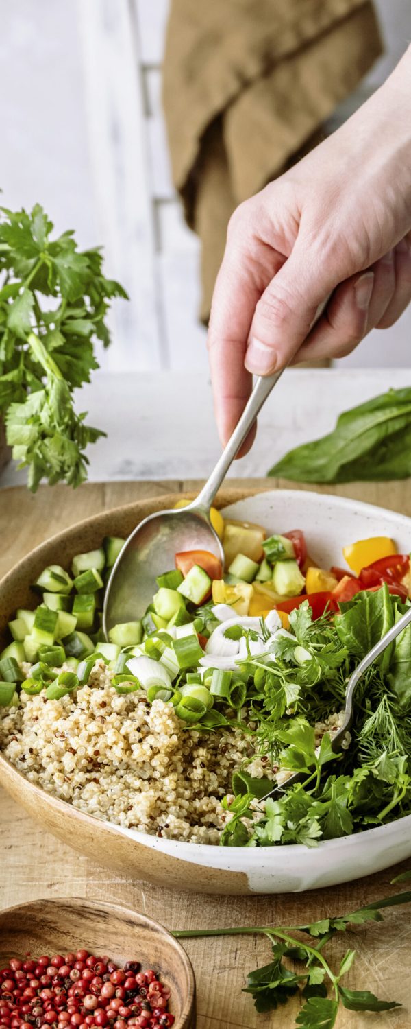 Preparing plant-based recipe idea